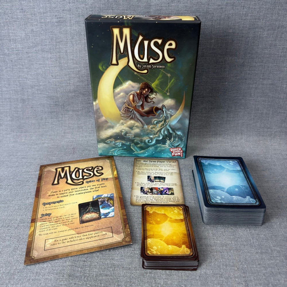 Muse Board Game Jordan Sorenson Quick Simple Fun 2017 Complete 2-12 Players